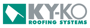 The image features the KY-KO Roofing logo: a green and gray font spelling of the name and a green square with a white roof.